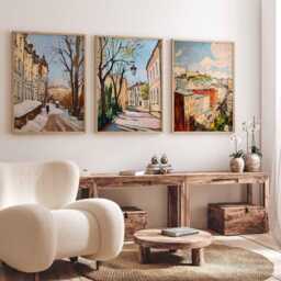Set Of 3 Kyiv Ukraine Travel Posters, Wall Art Prints, St. Sophia's Cathedral Decor, City Print - thumbnail 2