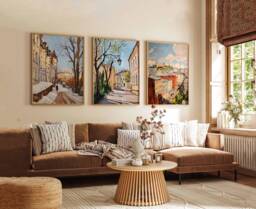 Set Of 3 Kyiv Ukraine Travel Posters, Wall Art Prints, St. Sophia's Cathedral Decor, City Print - thumbnail 1
