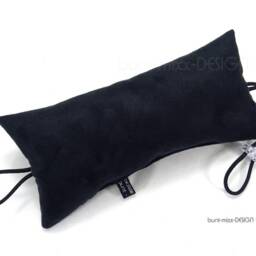 Black Doorstop, Made Of Velvety Velour Imitation Leather, Suitable For Studios, Law Firms, & Offices, Door Handles Knobs, Handmade By Buntmixxdesign - thumbnail 2