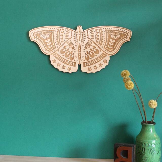 Wooden Folk Art Butterfly Wall Hanging - image 1