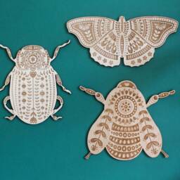 Wooden Folk Art Butterfly Wall Hanging - thumbnail 4