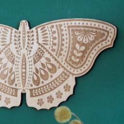 Wooden Folk Art Butterfly Wall Hanging - thumbnail 3