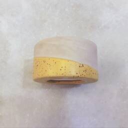 Handmade Ceramic Wall Sconce Amber Dotted Glaze, Modern Light Fixture - thumbnail 3