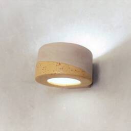 Handmade Ceramic Wall Sconce Amber Dotted Glaze, Modern Light Fixture - thumbnail 2