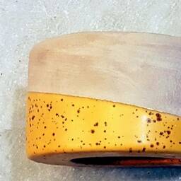 Handmade Ceramic Wall Sconce Amber Dotted Glaze, Modern Light Fixture - thumbnail 4