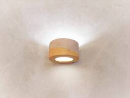 Handmade Ceramic Wall Sconce Amber Dotted Glaze, Modern Light Fixture - thumbnail 1