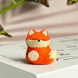 Custom Handmade Wooden Fox Decor Carving For Housewarm, Adorable Wood Carved Ornament, Miniature Gift Nature Lover - thumbnail 3