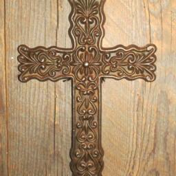 Rustic Iron Cross - Hand Forged Metal Wall Christian Farmhouse Home Decor Religious Gift - thumbnail 2