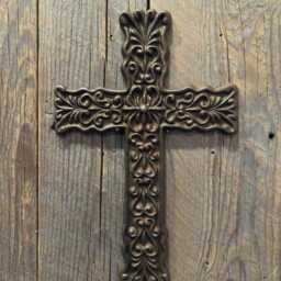 Rustic Iron Cross - Hand Forged Metal Wall Christian Farmhouse Home Decor Religious Gift - thumbnail 3