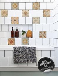 Spanish Tile Stickers, Pack Of 24, Old Wall Style, Removable, Talavera, Spain, Backsplash Decals, Decal, Mosaic, Ceramic #19T - thumbnail 1