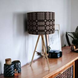 Welsh Tapestry Lampshade Geometric Design, Handmade in Wales - thumbnail 2