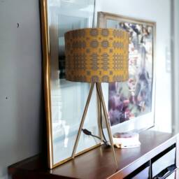 Welsh Tapestry Lampshade Geometric Design, Handmade in Wales - thumbnail 3