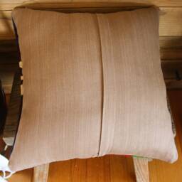 35cm Vintage Kilim Cushion Cover Handwoven - Zig Zag Vibrant Blue Green Red White 2 - thumbnail 4