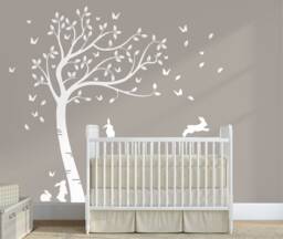 Bunny Butterfly Tree Wall Decal Custom Large Decal