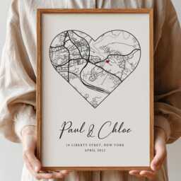 New Home Gift, Personalised Print, Housewarming First Home, Map Moving Christmas Cp - thumbnail 3