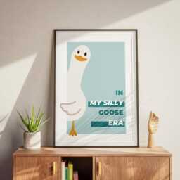 In My Silly Goose Era Poster, Peaking Design, Bedroom Funny Home Decor, Trendy Wall Art, Modern Animal Prints - thumbnail 1