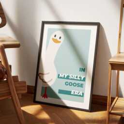 In My Silly Goose Era Poster, Peaking Design, Bedroom Funny Home Decor, Trendy Wall Art, Modern Animal Prints - thumbnail 2