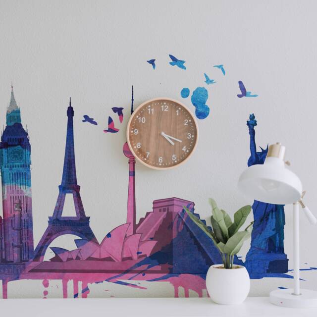 Wall Art, Monuments, Office Decor, Decals, Stickers, Home Watercolor, Stickers - Skuwts - image 1