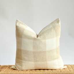 Neutral Boho Pillow Cover Set Beige Textured Throw Pillows - thumbnail 3