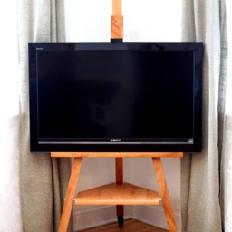 New Straight Tv Stand Easel - Solid Wild Cherry - thumbnail 3