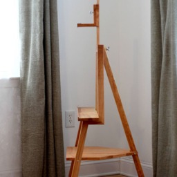 New Straight Tv Stand Easel - Solid Wild Cherry - thumbnail 2