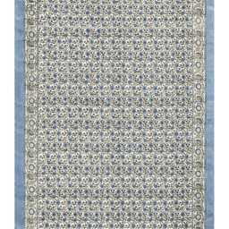 Blue/Green Cotton Rug, Indian Handmade Dhurrie, Block Printed Area Bedroom Rug Large Hallway Custom Size 6x8 8x10 12x12 Feet - thumbnail 3