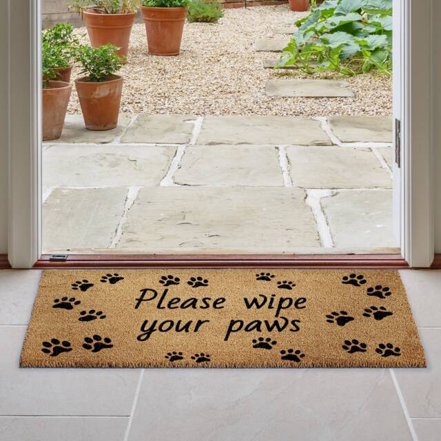 Large Doormat Please Wipe Your Paws - Coir Door Mat Welcome Rug Home - image 1