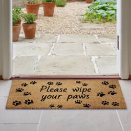Large Doormat Please Wipe Your Paws - Coir Door Mat Welcome Rug Home - thumbnail 1