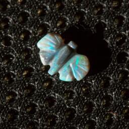 Green Galaxy Semi-Blackopal Butterfly With Green & Blue Fire Opal Carving - 1 Cts - thumbnail 2