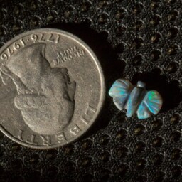 Green Galaxy Semi-Blackopal Butterfly With Green & Blue Fire Opal Carving - 1 Cts - thumbnail 4