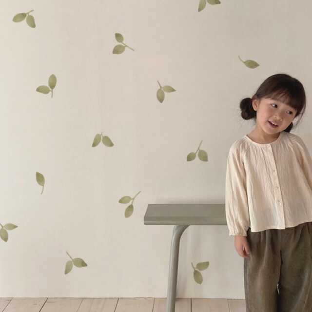 Vintage Green Forest Leaves Fabric Wall Stickers - Removable & Reusable - image 1
