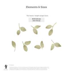 Vintage Green Forest Leaves Fabric Wall Stickers - Removable & Reusable - thumbnail 3