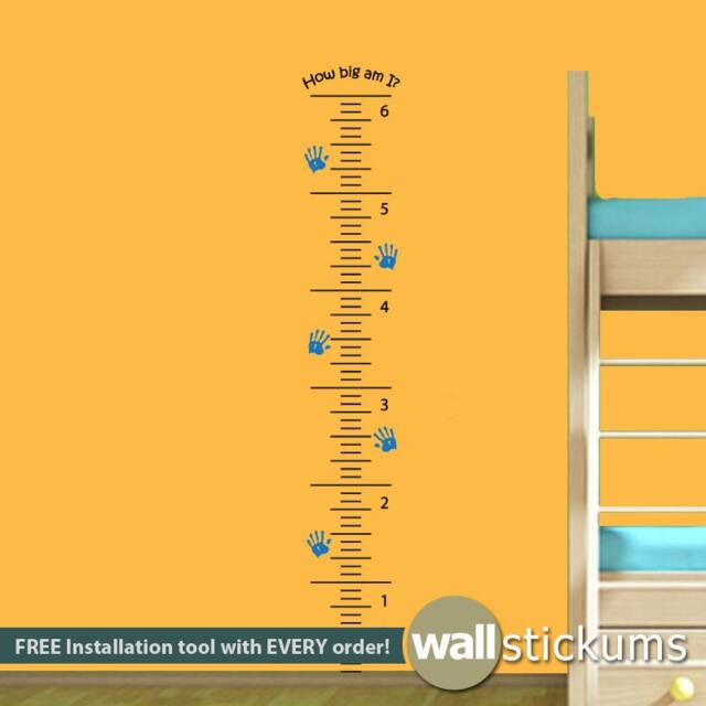 "Kids Growth Chart Wall Decal - ""How Big Am I" - image 1
