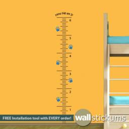 "Kids Growth Chart Wall Decal - ""How Big Am I" - thumbnail 1