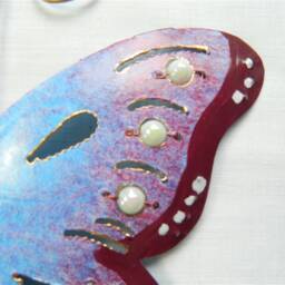 Set Of 3 Metal Butterfly Wall Hanging - Purple - thumbnail 3