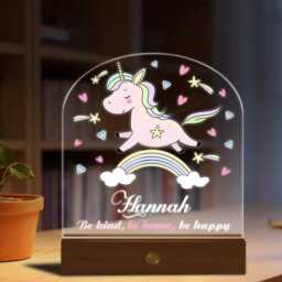 Personalised Led Nursery Light, Kids Night Light Gift, Rainbow Baby Girl Birthday Gifts For Kids, Bedroom