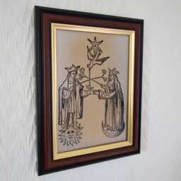 "Chemical Wedding - Rosarium Philosophorum, 1550 Handmade Reproduction On Canvas Alchemy Occult 5""x7" - thumbnail 2