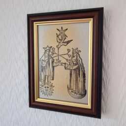 "Chemical Wedding - Rosarium Philosophorum, 1550 Handmade Reproduction On Canvas Alchemy Occult 5""x7" - thumbnail 3