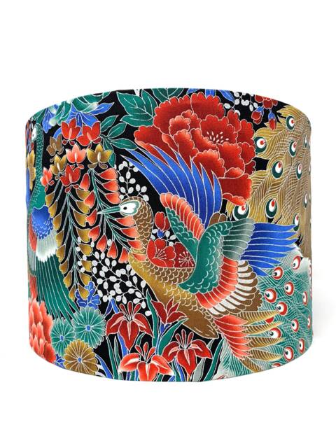 Peacock Lampshade Japanese Teal Green Bird Light Shade - image 1
