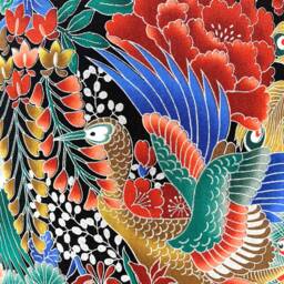 Peacock Lampshade Japanese Teal Green Bird Light Shade - thumbnail 4
