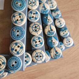 Blue & White Wooden Nautical Button Photo Frame 4 X 6 Inches