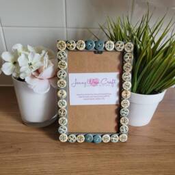 Blue & White Wooden Nautical Button Photo Frame 4 X 6 Inches - thumbnail 2