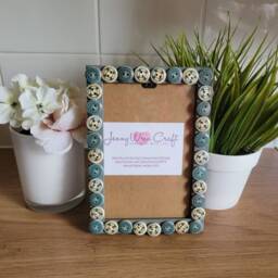 Blue & White Wooden Nautical Button Photo Frame 4 X 6 Inches - thumbnail 3