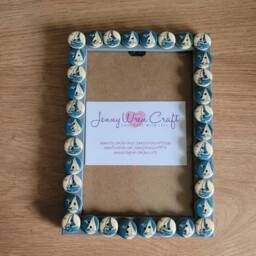 Blue & White Wooden Nautical Button Photo Frame 4 X 6 Inches - thumbnail 4