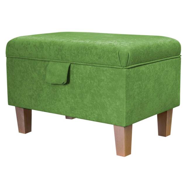 Handmade Green Storage Ottoman - Luxury Upholstery Fabric Bespoke British Made - image 1