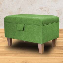 Handmade Green Storage Ottoman - Luxury Upholstery Fabric Bespoke British Made - thumbnail 4
