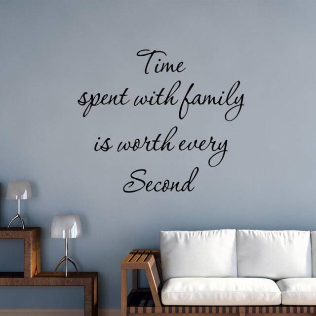 Time Spent With Family Is Worth Every Second Wall Decal Quote Home Decor Art Sticker T2-29x8-6Foy - image 1