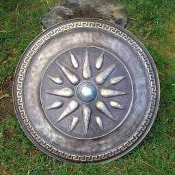 Macedonian Shield Wall Decor, Bronze Greek Key, Alexander The Great - thumbnail 4
