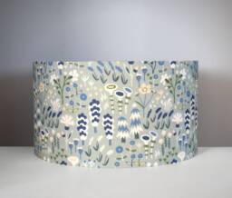 Green & Blue Floral Lampshade Pattern With Gold Silver Or White Lining, Scandinavian Fabric Lightshade, Handmade By Vivid Shades - thumbnail 1