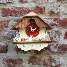 Kitchen Rack With Hooks, Wood Key Holder Wooden Cottage, Keyring Keychain Gift Idea Wall Clock - thumbnail 2
